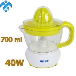 Máy vắt cam Matika MTK-3307 có hai đầu vắt dành cho cam lớn và nhỏ, tự đảo chiều lấy nước cam nhiều hơn